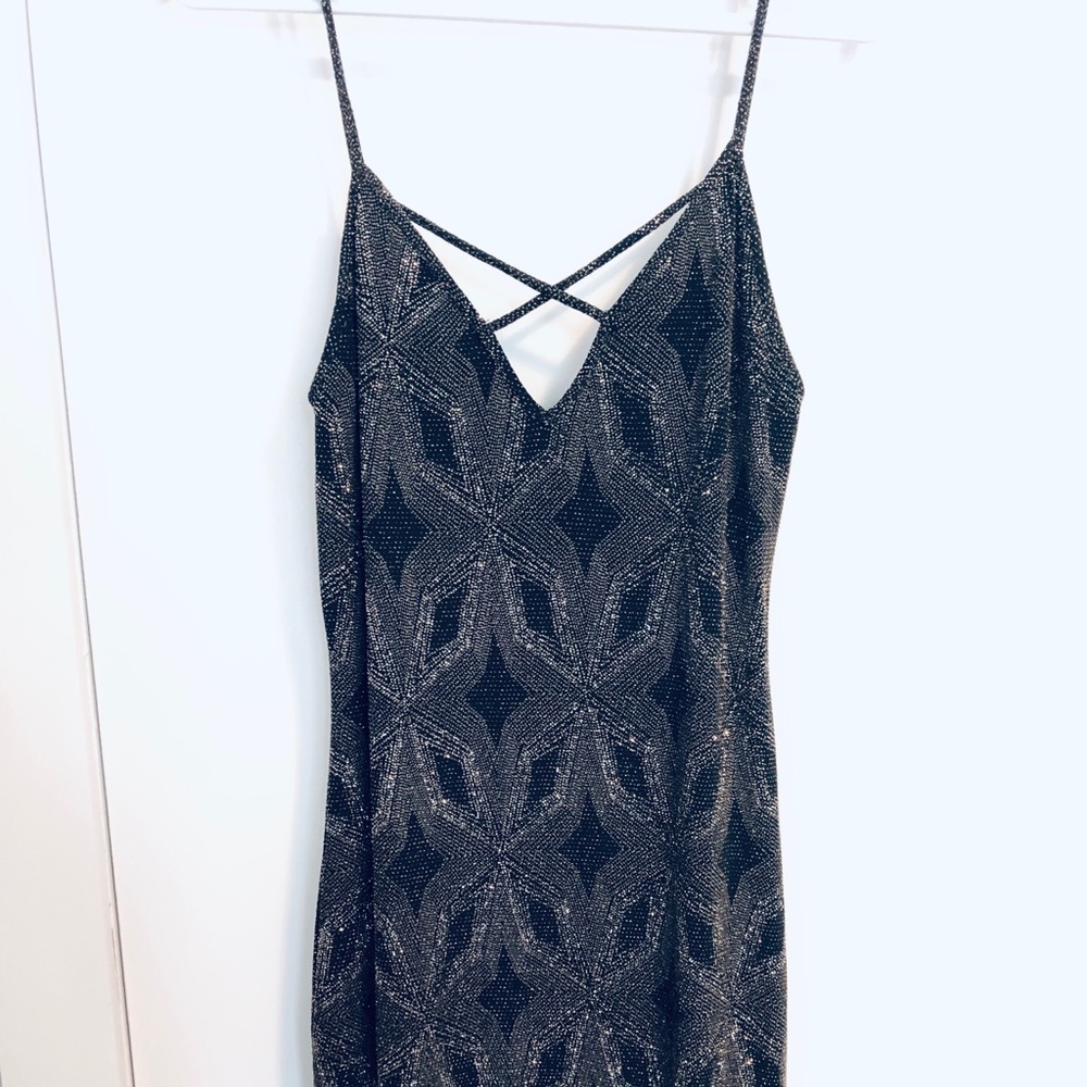 Gold glittery eclipse dress